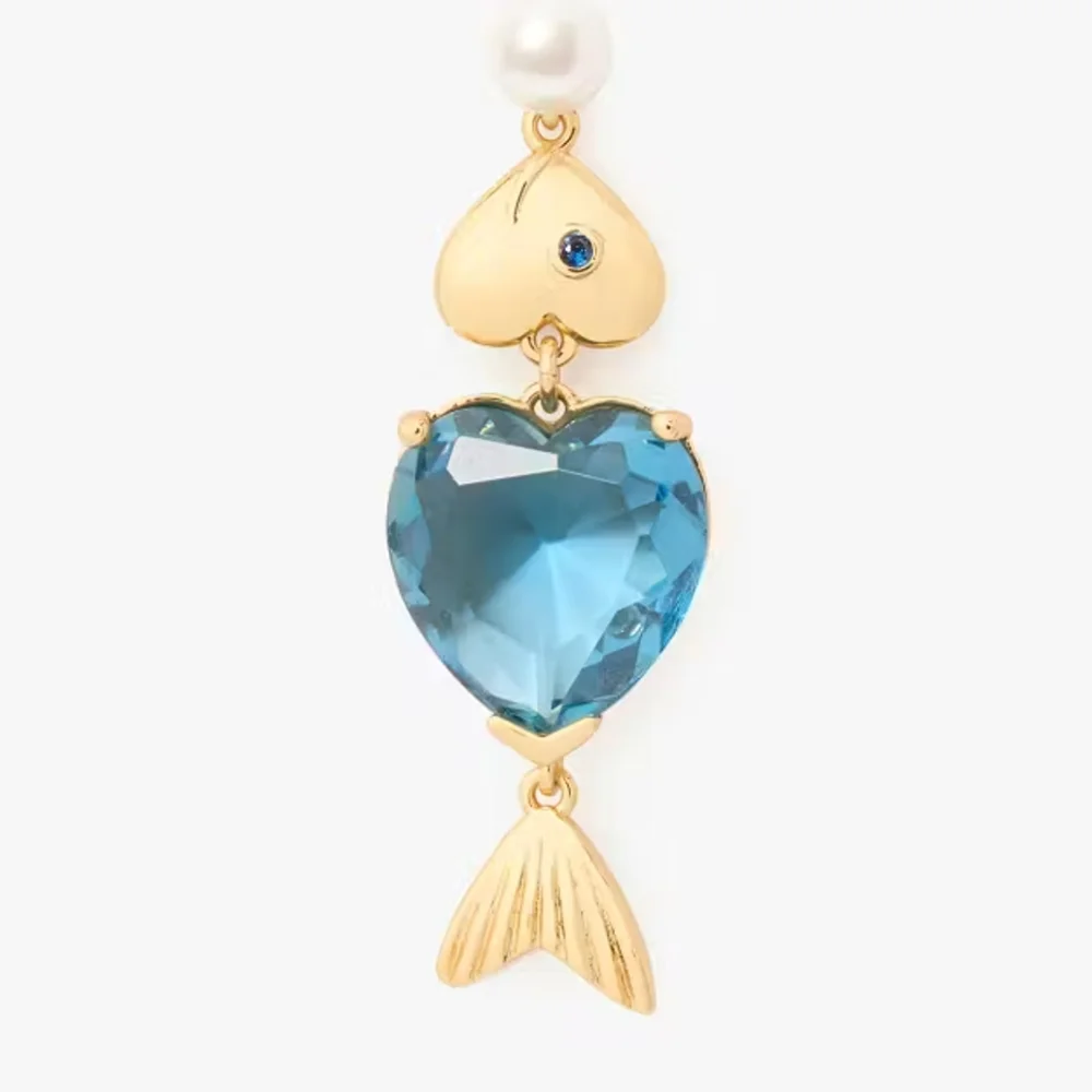 New Kate Spade What a Catch Fish Statement Earrings💙🐟💎